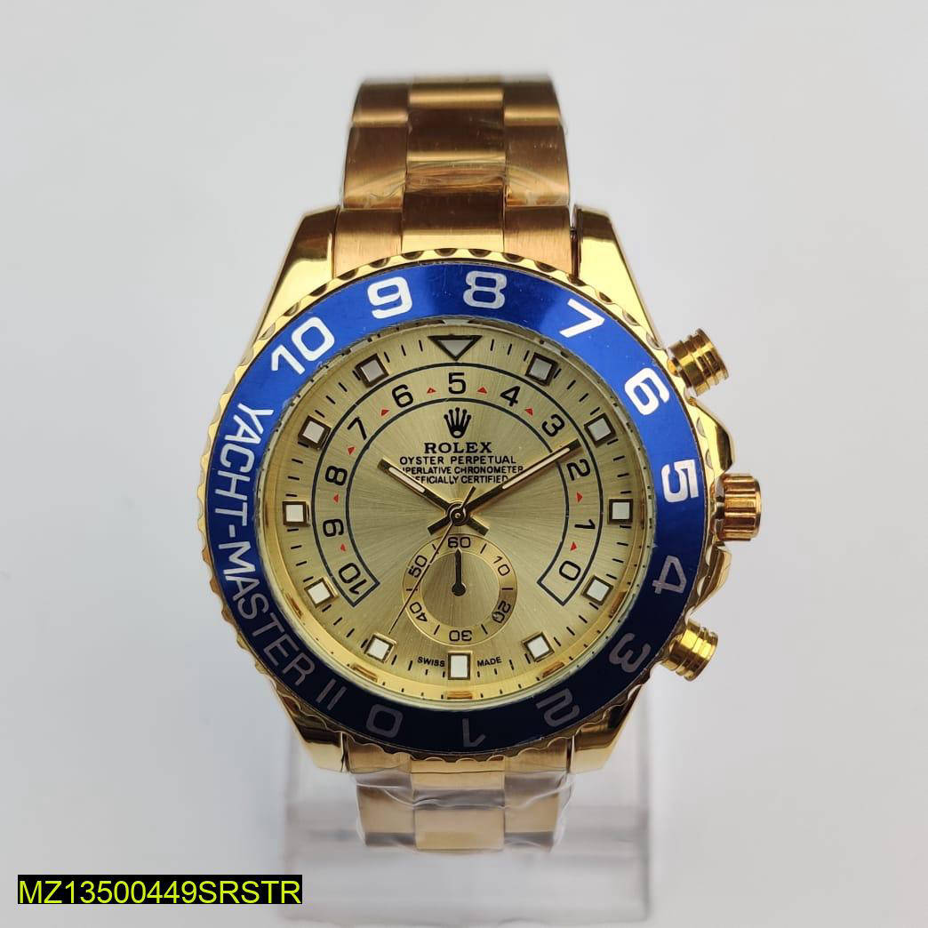 ROLEX STYLE YACHT MASTER GOLD DIAL IN PAKISTAN